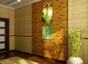 отделка стен бамбуком в прихожей