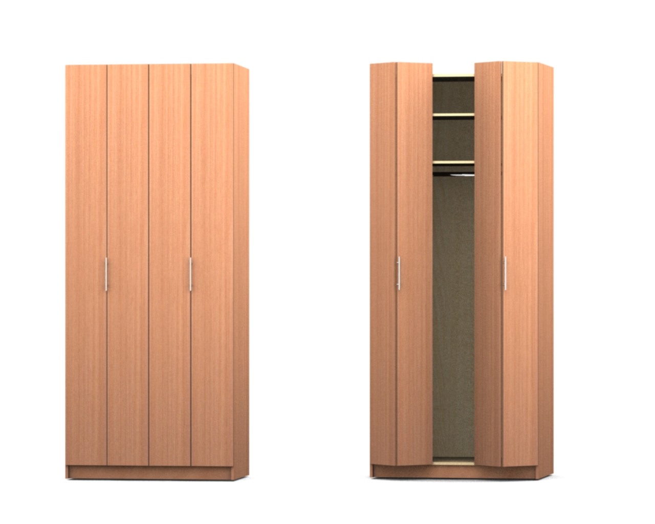 Деревянные дверцы в шкафе гармошке