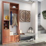 деревянный шкаф в прихожей стиля минимализм